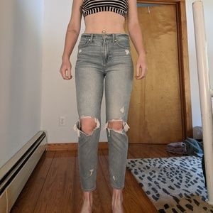 Distressed American Eagle Mom Jeans
